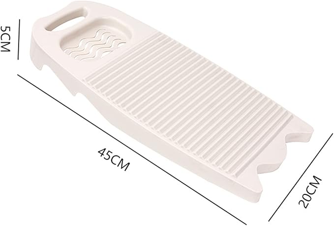 Non-Slip Laundry Washing Board, Household Washboard, Hand Wash Board, Manual Wash Clothes Laundry Pad Scrubbing Board for Household(15.7x8.07x1.06inches) (A-White)