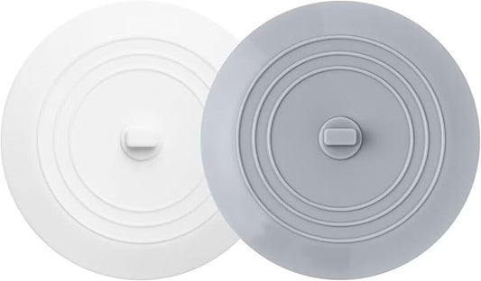 Vaincre 2PCS Bathtub Drain Stopper - 5" Silicone Kitchen Bathroom Hair Water Shower Stopper, Bathtub Drain Plug, Universal Flat Suction Shower Kitchen Cover, Bathroom Laundry Accessories