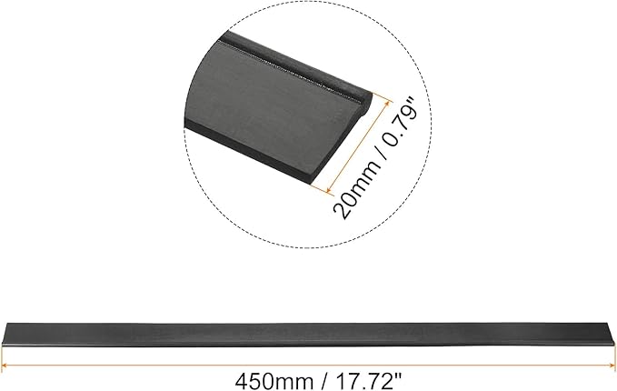 MECCANIXITY Replacement Squeegee Rubber for Window, Glass, Shower Doors, Tile Wall, 17.72 Inch, Black
