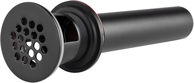 Grid Drain Strainer Assembly With Overflow for Bathroom Sink, P.O. Plug Grid Lavatory Drain, Bathroom Sink Grid Strainer by Artiwell, Matte Black