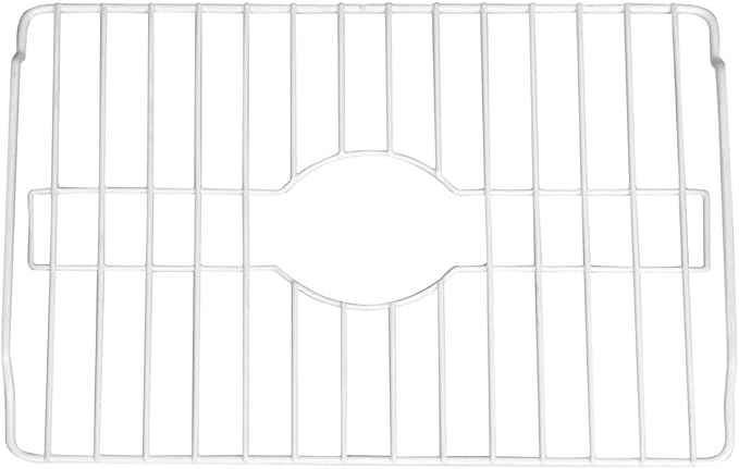 SOFINNI Sink Protectors for Kitchen Sink Bottom with White Coating Grate Insert Grid Sink Bowl Drying Rack Steel Medium (12.5" x 16.25")