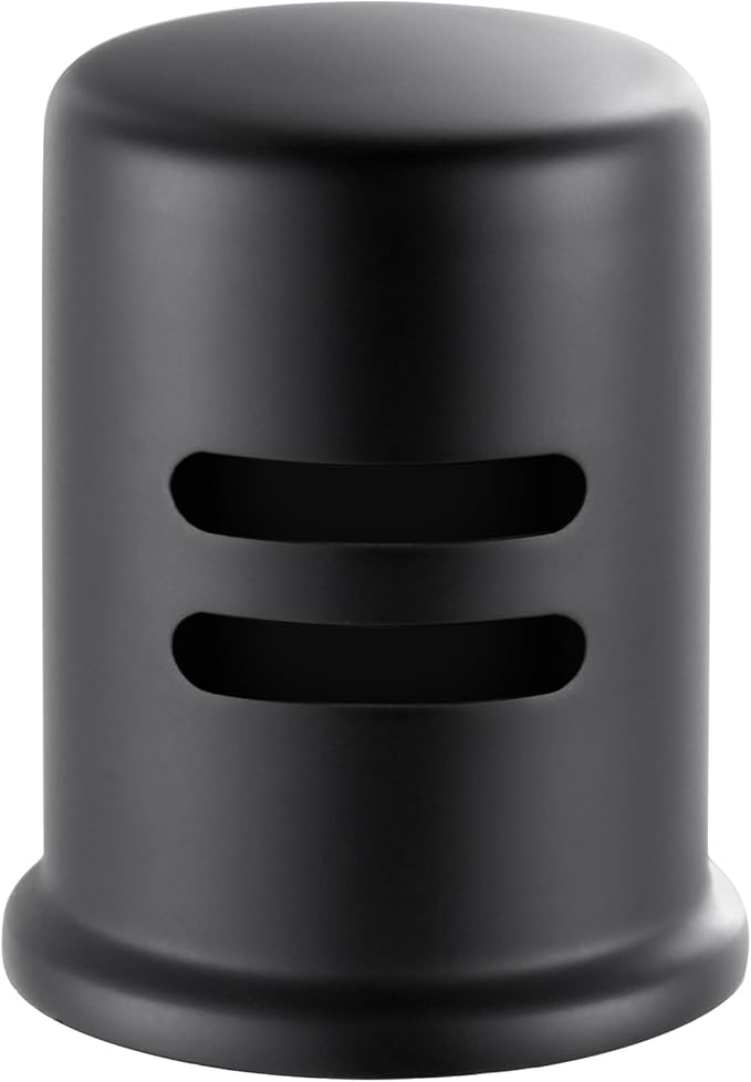 Dishwasher Air Gap Cover for Kitchen, Solid Brass Air Gap Cap with Skirted Design, Dishwasher Overflow Vent Cap Replacement Only, Matte Black