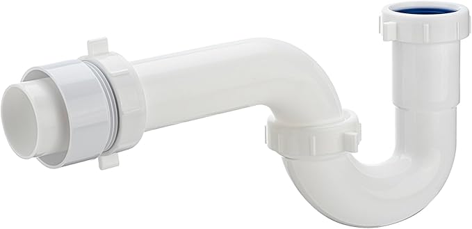 (2 Pack) Yariwiz White 1-1/2 inch P Trap for Bathroom Kitchen Sink Drain Replacement Tubular Plumbing Pipe Assembly KSD-001W(2 PACK)