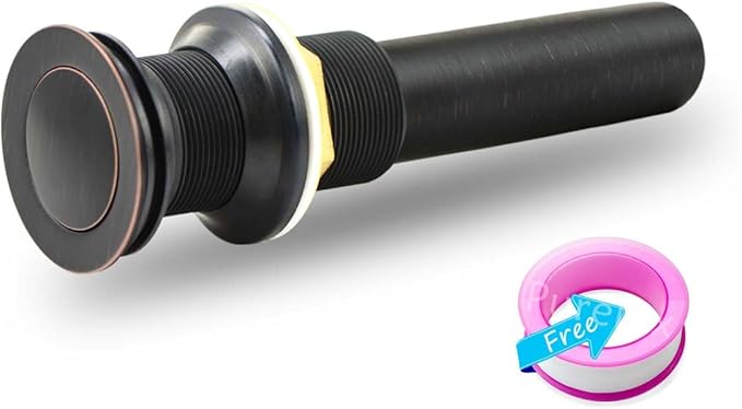 Purelux Pop up Drain Stopper for Bathroom Faucet Vanity or Vessel Sink Bathroom Drain Assembly No Overflow, Oil Rubbed Bronze