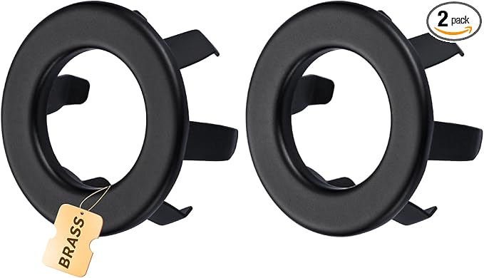 Sink Overflow Ring Matte Black: ARCORA 2 Pack Solid Brass Bathroom Vessel Sink Overflow Cover Basin Trim Ring Hole Insert Caps