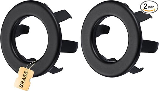Sink Overflow Ring Matte Black: ARCORA 2 Pack Solid Brass Bathroom Vessel Sink Overflow Cover Basin Trim Ring Hole Insert Caps