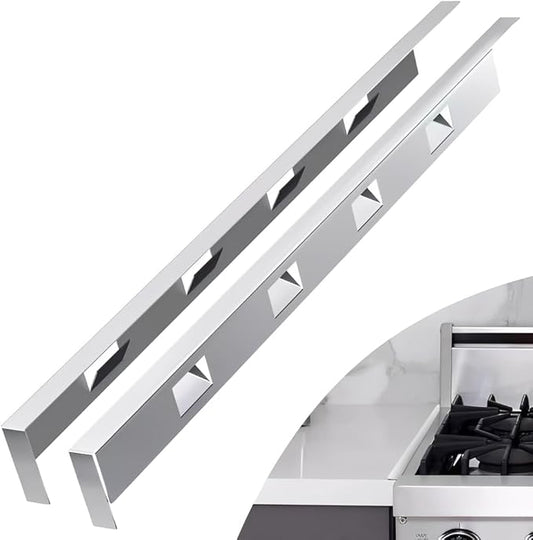 2Pcs Adjustable 23'4-26' Stove Gap Cover Range Gap Filler 316 Stainless Steel Counter Trim Kit Between Stove Edge and Counter Don't Melt Like Silicone Heat Resistant and Easy to Clean (Silver)