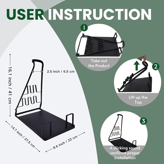EZ SPARES No Installation Required,Vacuum Stand Frame,Accessories Storage Docking Station Holder,Metal Bracket,big base,Compatible with Dys,Eureka,tineco,dreame,Fit Most Stick Vacuum Cleaner(Black)