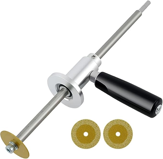 PVC Pipe Inside Cutter with Diamond Grit Wheel & 7-Inch Adjustable Depth for 1-1/2 to 8 Inches, 1/4in Hex Shank for Impact Drivers