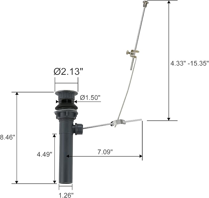 Bathroom Sink Drain with Lift Rod, Brushed Nickel Sink Drain with Overflow, ARCORA Drain Stopper for Vessel Sink