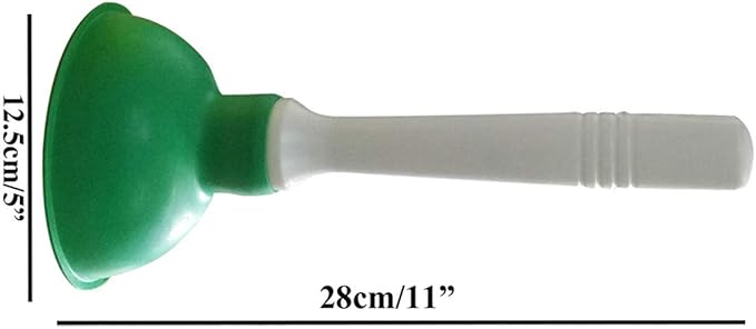 Coralpearl Drain Plunger, Small Hand Force Plumber Helper, Little 4 inch Cup Clog Remover, Tiny Rubber Unclogger in 9" Short Handle for Kitchen Sink, Bathroom Toilet, Shower Bath Tub (Blue + Green)
