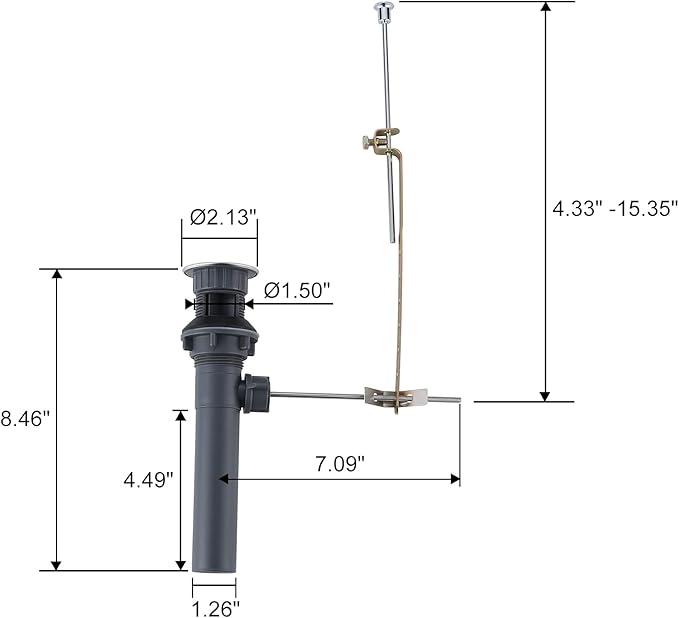 Bathroom Sink Drain with Lift Rod, ARCORA Sink Drain with Overflow, Chrome Drain Stopper for Vessel Sink