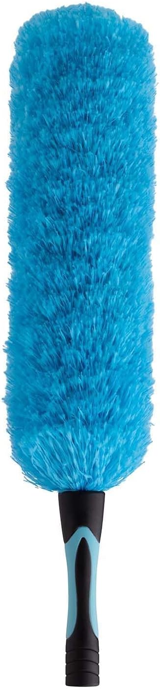 25 Foot High Reach Ceiling Fan Duster with 7-18ft Heavy Duty Extension Pole, Microfiber Feather, Cobweb Duster, Window Squeegee Kit, Cleaning Gloves