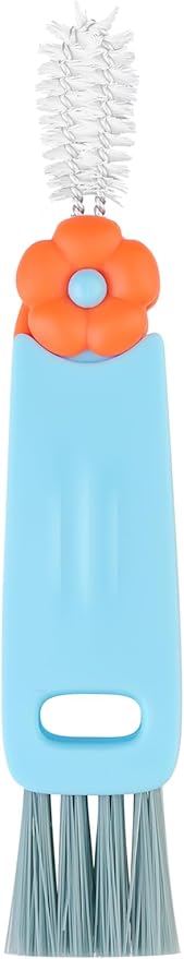 3 in 1 Bottle Gap Cleaning Brush, Multifunctional Cup Lid Gap Cleaner, Portable Crevice Cleaning Brush Set, Suitable for Household Use and Carry Outdoors, for Bottle Gap Tight Spaces Cup(Blue)