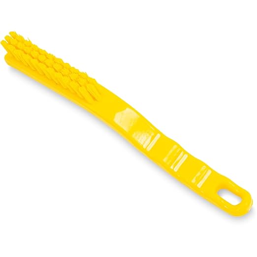 SPARTA Detail Brush Grout Brush, Crevice Brush with Hanging Hole for Bathroom, Kitchens, Countertop, Plastic, 9 Inches, Yellow