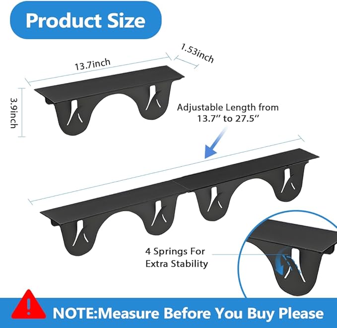 “T” shaped Stove Gap Covers Stainless Steel – 2 Pack Adjustable 13.8” to 27.5” Stove Gap Filler, Heat Resistant Guard Between Stove Top & Counter, Only for stoves and countertops of uniform heights