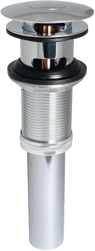 Keeney Universal Button Bathroom Sink Drain with Overflow, Polished Chrome
