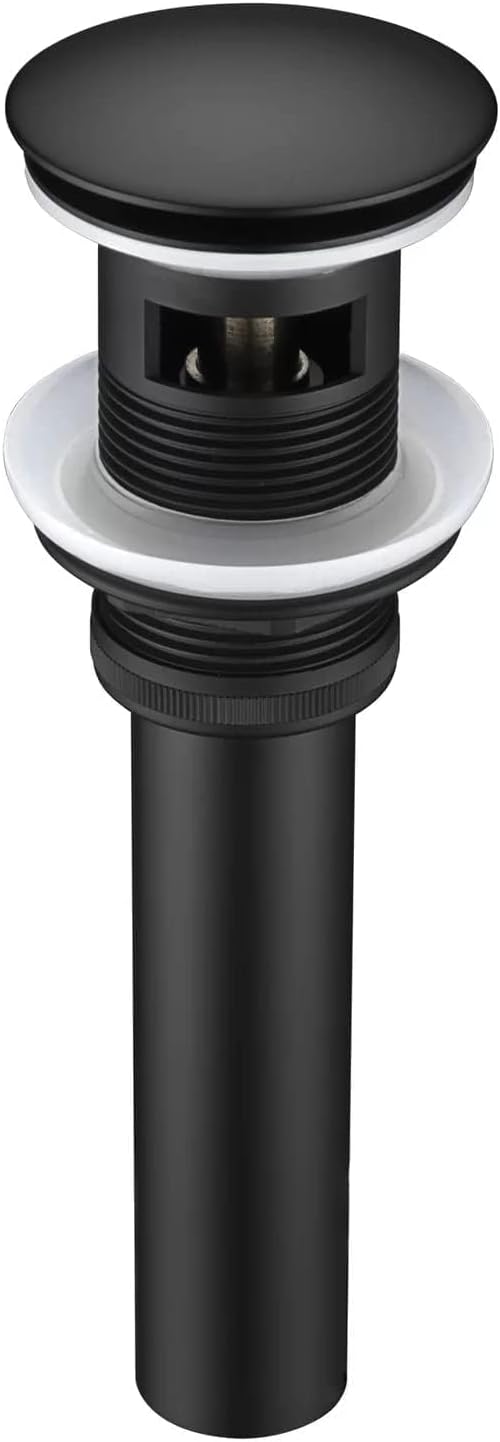 Bathroom Sink Drain with Overflow - Big Cap Fit for Large Undermount Sink with 1 3/4" Drain Opening - Pop Up Vanity Sink Drain,Matte Black