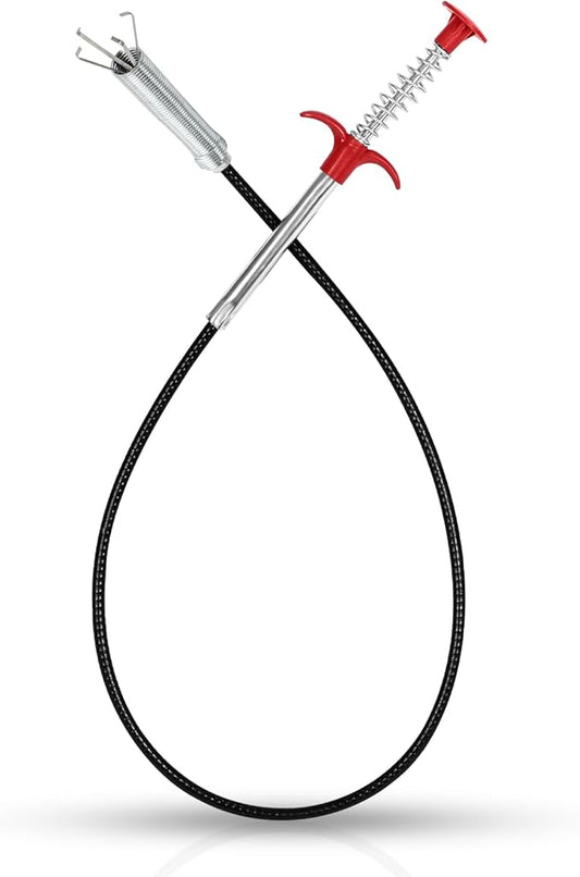 Drain Snake, 35-Inch Drain Clog Remover Tool, Flexible Grabber Claw for Bath Tub, Toilet, Kitchen Sink & Sewer