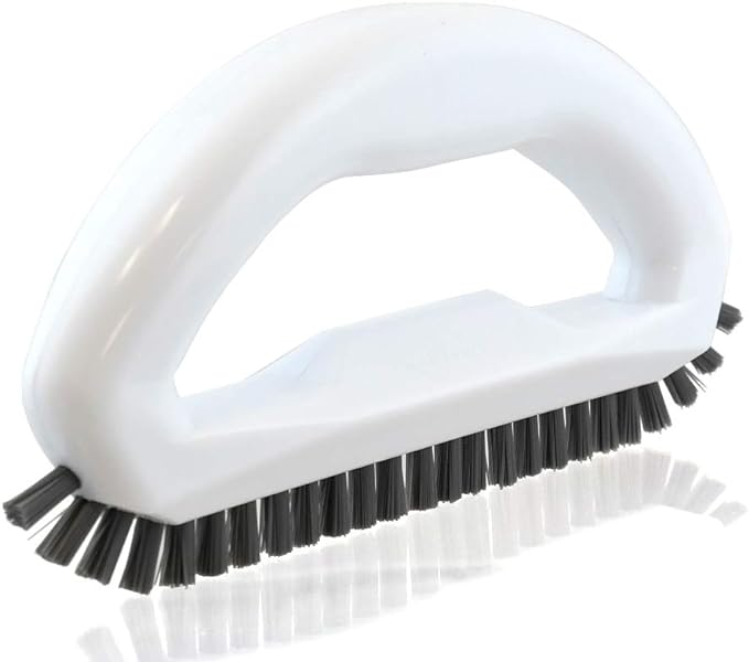 Grout Brush with Stiff Nylon Bristles, Heavy Duty Hand Grout Scrub Brush for Cleaning Baseboards, Floor, Corners, Tiles, Shower, Bath Tub, Floor, Tiles and Other Surfaces
