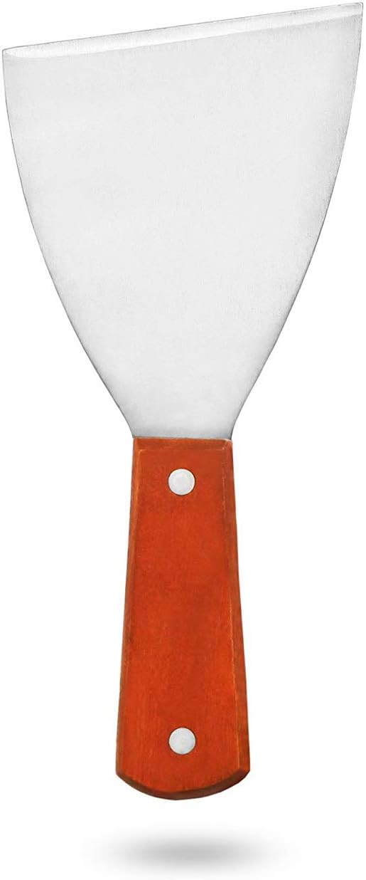 2PCS Stainless Steel Slant Grill Griddle Spatula Scraper Diner Flat Straight Blade