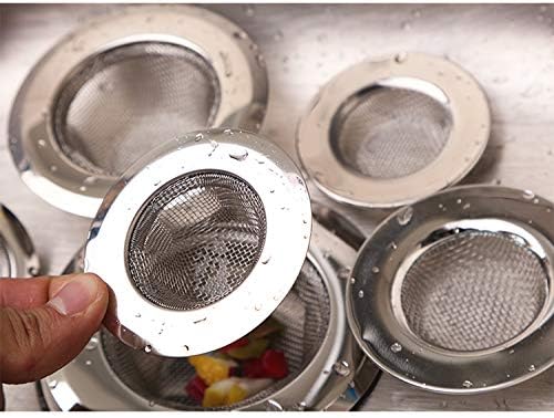 2 Pack - 2.13" Top / 1" Basket- Sink Strainer Bathroom Sink, Utility, Slop, Laundry, RV and Lavatory Sink Drain Strainer Hair Catcher. 1/16" Holes. Stainless Steel