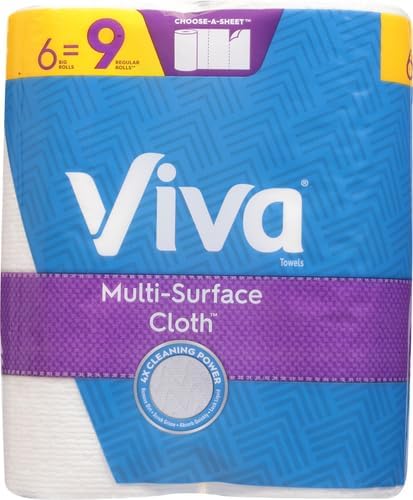 Viva Multi-Surface Cloth Paper Towels, Choose-A-Sheet - 6 Big Rolls = 9 Regular Rolls (83 Sheets Per Roll)