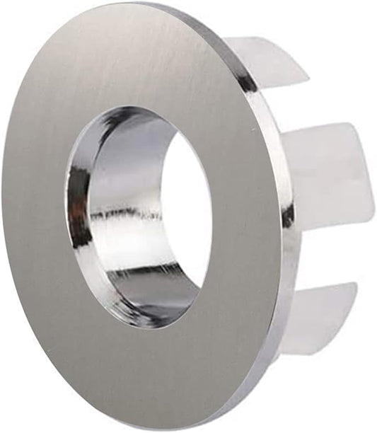 Homevacious Bathroom Sink Overflow Hole Cover Ring Brass Basin Trim Insert in Hole Round Caps Brushed Nickel