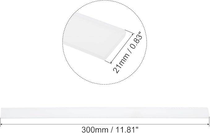 MECCANIXITY Replacement Squeegee Rubber for Window, Glass, Shower Doors, Tile Wall Cleaning, 11.81 Inch, White Pack of 2