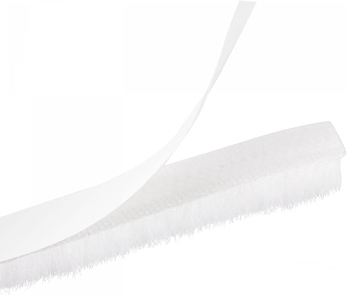 uxcell Weather Stripping Brush, 26ft L x 0.3" W x 0.3" H Self-Adhesive Seal Weatherstrip Sweep Brush White for Door Window