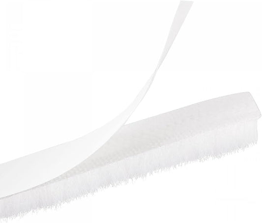 uxcell Weather Stripping Brush, 26ft L x 0.3" W x 0.3" H Self-Adhesive Seal Weatherstrip Sweep Brush White for Door Window