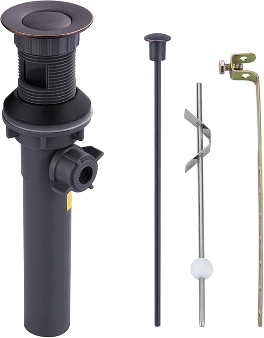 WOWOW Bathroom Drain Assembly Stopper with Lift Rod for Bathroom Faucet Vanity Sink Pop-Up Drain Stopper Assembly with Lift Rod and Overflow，Oil Rubbed Bronze