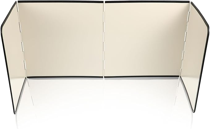 4 Sided Beige Splatter Guard Foldable Stainless Steel Stove Splash Guard Oil Splatter Screens for Frying Kitchen Backsplash Protector Nonstick Oil Splatter Guard for Cooking