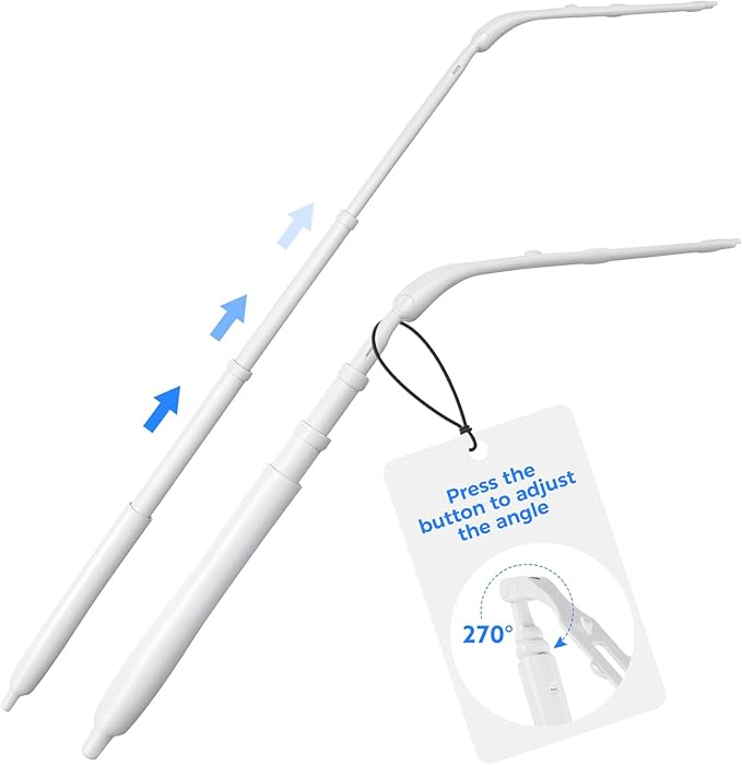 2 Replacement Handles Compatible with Swiffer Duster Refill, Long Extended Handle with Multi Surface 270 Degree Rotation, Removal Duty Duster Handles with Telescopic Extended Pole for Home Cleaning