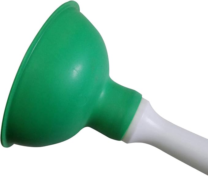 Coralpearl Drain Plunger, Small Hand Force Plumber Helper, Little 4 inch Cup Clog Remover, Tiny Rubber Unclogger in 9" Short Handle for Kitchen Sink, Bathroom Toilet, Shower Bath Tub (Blue + Green)