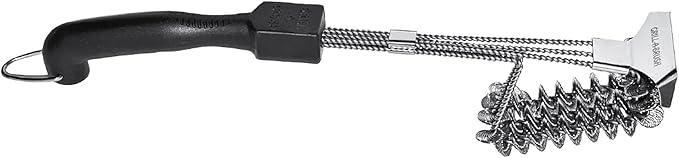 BBQ Grill Brush - 360° Scraper Clean - Bristle Free Grill Brush - Heavy Duty Stainless - Safe on All Grates - Safe Barbecue Brush - Gas, Charcoal, Smokers