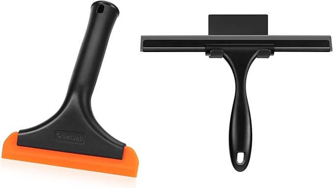 SetSail Squeegee for Shower Glass Door & Small Squeegee for Shower Glass Door Mini Silicone Squeegee for Window, Door, Bathroom, Mirror, Car Window