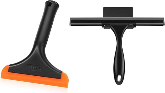 SetSail Squeegee for Shower Glass Door & Small Squeegee for Shower Glass Door Mini Silicone Squeegee for Window, Door, Bathroom, Mirror, Car Window