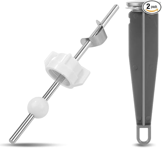 2pcs Sink Drain Parts, Lavatory Pop Up Stopper Assembly with Plug Bathroom Sink Drain Repair Kit Pivot Ball Rod Replacement Compatible with Price Pfister & Popular Band(White,Grey)