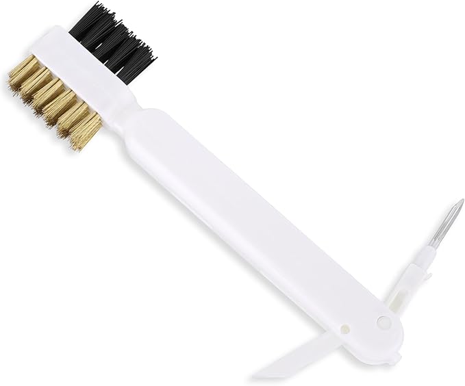 Brass Wire Scrub Brushes - Deep Gas Stove & Cooktop Scraper for Grease, Grime & Rust - Hard Bristle Crevice Brush for Pot & Pan