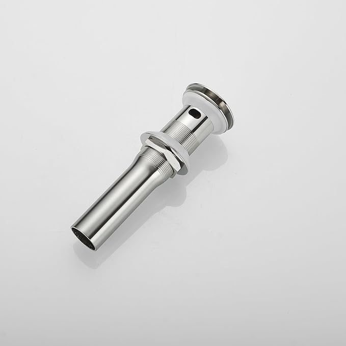 Bathroom Sink Drain with Overflow Vessel Vanity Pop Up Drain Assembly Stopper Lavatory Commercial Bath Brass Fits Bathroom Standard Sink Hole 1-1/2" to 1-3/4" Brushed Nickel, P05N