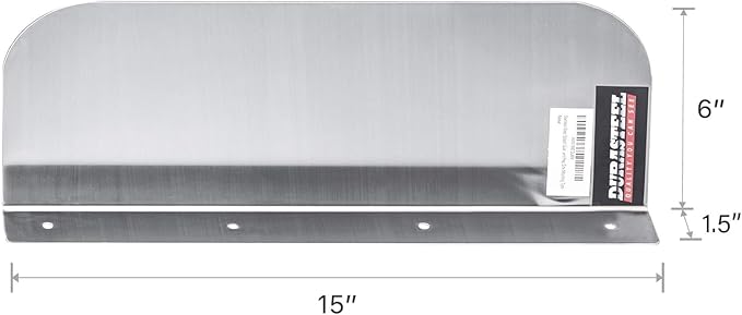 DuraSteel Stainless Steel Splash Guard for Sink & Fryer - 15" x 6" Wall Mount Shield for Deep Fryer Splash Guard Commercial - Stove Oil Splatter Protection Screen for Kitchen Area Safety & Hygiene