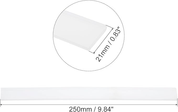 MECCANIXITY Replacement Squeegee Rubber for Window, Glass, Shower Doors, Tile Wall Cleaning, 9.84 Inch, White Pack of 2