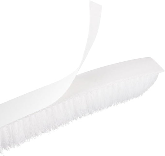 uxcell Weather Stripping Brush, 10ft L x 0.35" W x 0.35" H Self-Adhesive Seal Weatherstrip Sweep Brush White for Door Window