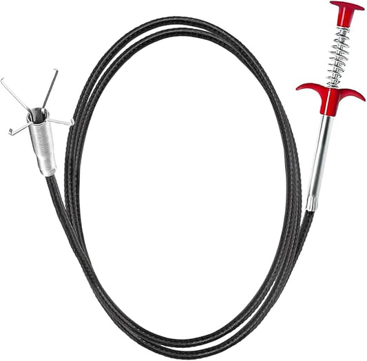 Drain Snake 79 Feet, Plumbing Snake Drain Hair Clog Removal Tool, Sink Unclogger Drain Cleaner Tool for Bathroom Kitchen Tub Shower Drain Clog Remover,Flexible Grabber Claw Pick Up Reacher
