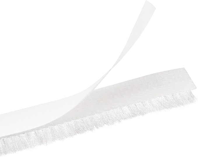 uxcell Weather Stripping Brush, 40ft L x 0.28" W x 0.24" H Self-Adhesive Seal Weatherstrip Sweep Brush White for Door Window