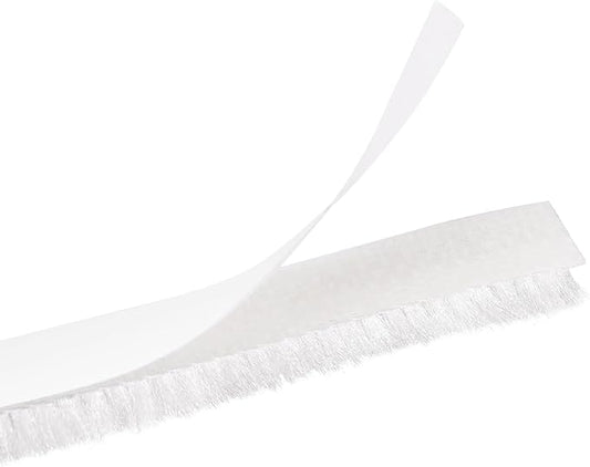 uxcell Weather Stripping Brush, 20ft L x 0.28" W x 0.24" H Self-Adhesive Seal Weatherstrip Sweep Brush White for Door Window