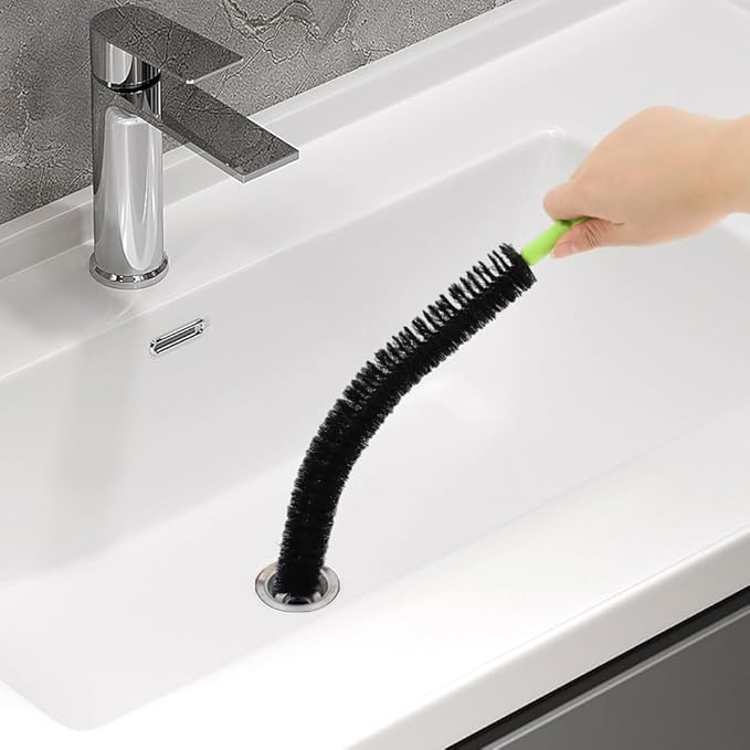 2 Pcs Drain Clean Brush Set,with 2 S-shape Hooks Extended Dryer lint Removal Brush Drain Clog Remover for Toilet, Kitchen Sink, Sewer Drain, Bathroom Tub(size:16 inch)