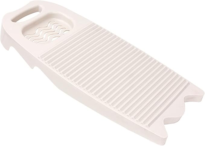 Non-Slip Laundry Washing Board, Household Washboard, Hand Wash Board, Manual Wash Clothes Laundry Pad Scrubbing Board for Household(15.7x8.07x1.06inches) (A-White)