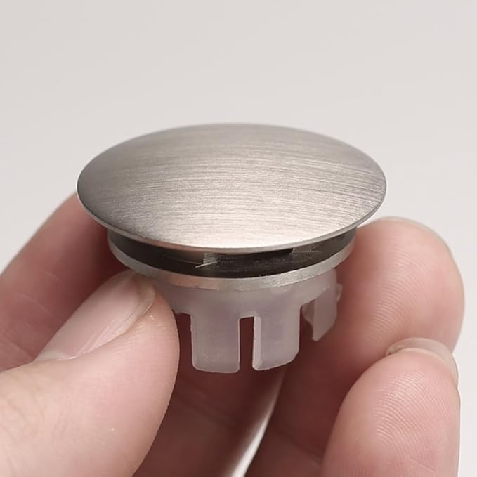 Sink Overflow Ring 2 Pack Brushed Nickel Bathroom Vanity Sink Overflow Cover Insert in Round Trim Cap Brass Material